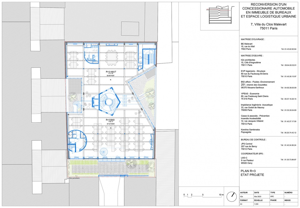 h2o architectes Villa du Clos de Malevart PLAN R3 A3 200