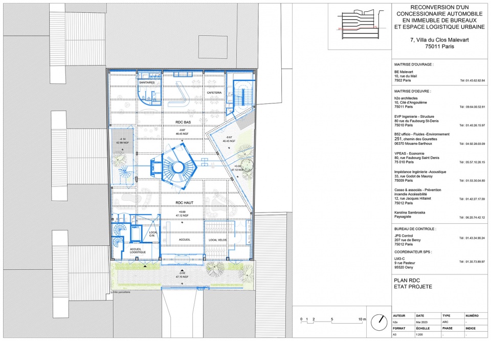 h2o architectes Villa du Clos de Malevart PLAN RDC A3 200