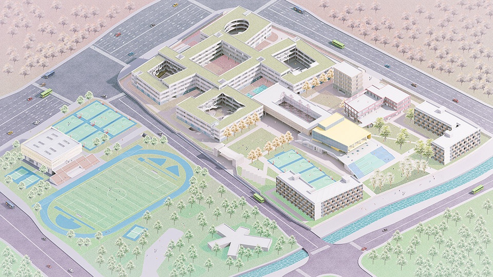 Ningbo Gulin Vocational High School by ARCHIS Design Studio