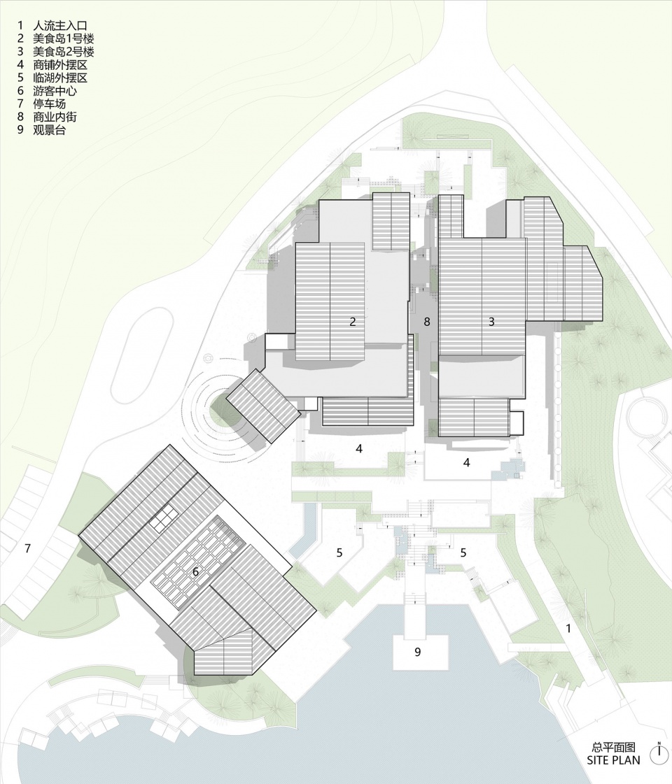 成都天府麓湖美食岛二期 四周建筑