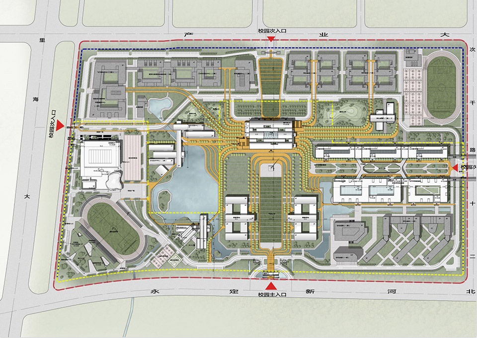 The new library and the school gate of CAUC by Original Design Studio TJAD