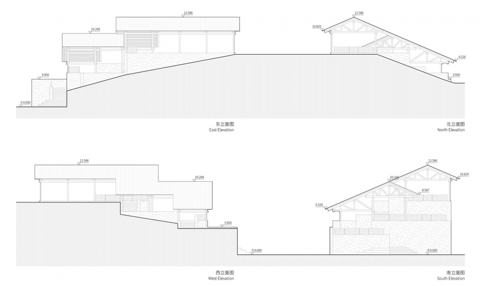 continuous roof wooden structure in dongyang by galaxy arch