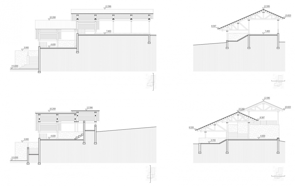 continuous roof wooden structure in dongyang by galaxy arch