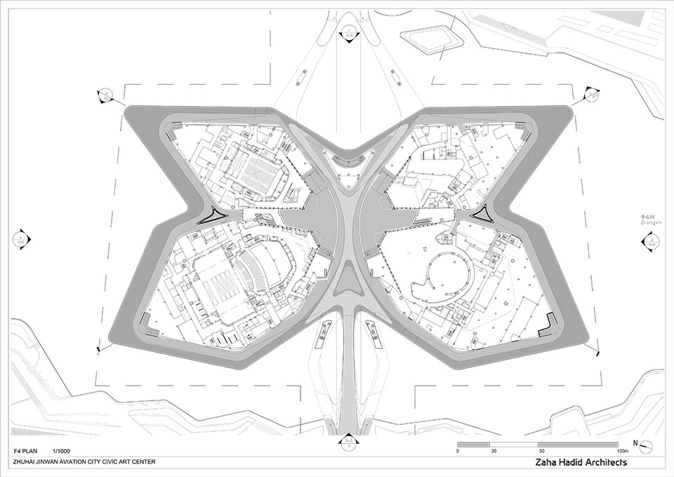 ZHA Zhuhai Art Centre Plan GF with hatch 拷贝