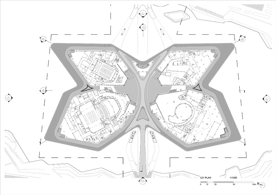 ZHA Zhuhai Art Centre Plan GF without hatch 拷贝