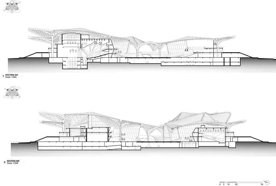 ZHA Zhuhai Art Centre Section AB 拷贝