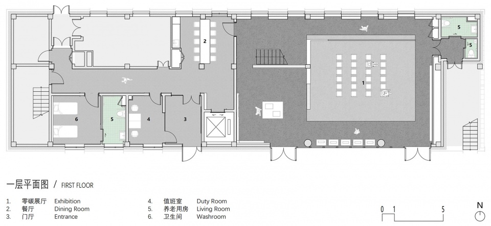 一层平面图©we architects zero carbon senior activity center by we architects