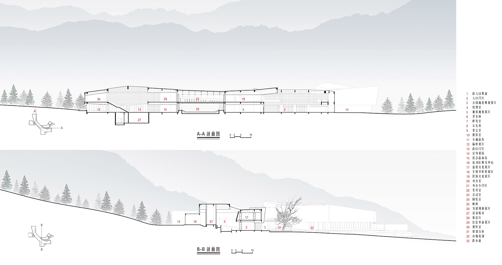 reflection on the design of sanqingshan geological museum by uad
