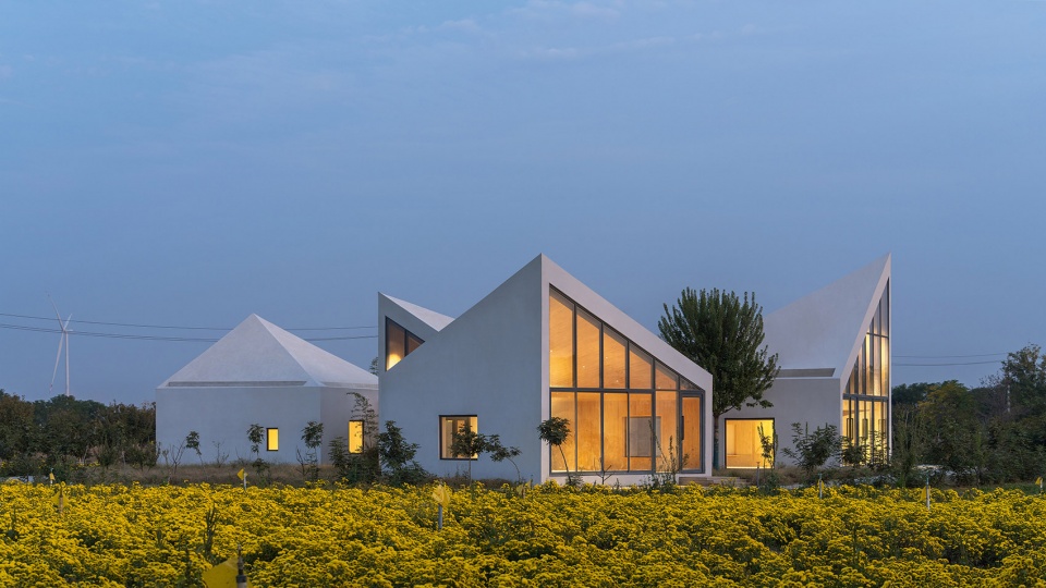 The Library In Ice Chrysanthemum Field China by ATELIER XI