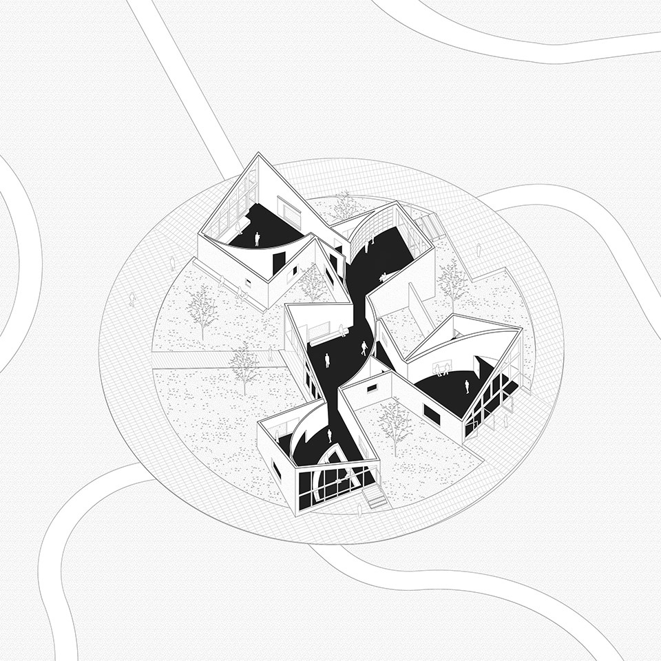 The Library In Ice Chrysanthemum Field China by ATELIER XI