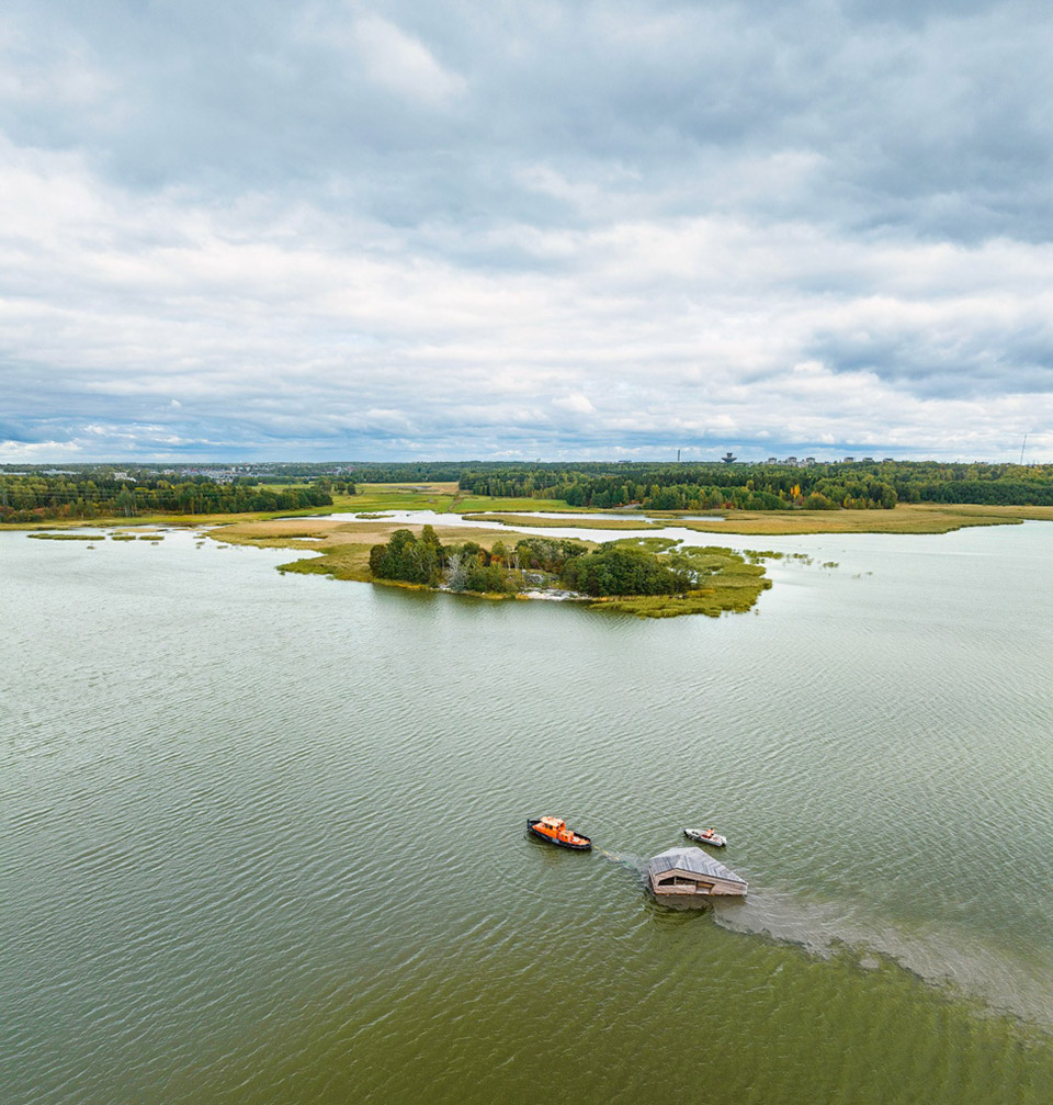piilokoju floating birdwatching hideout by studio puisto architects