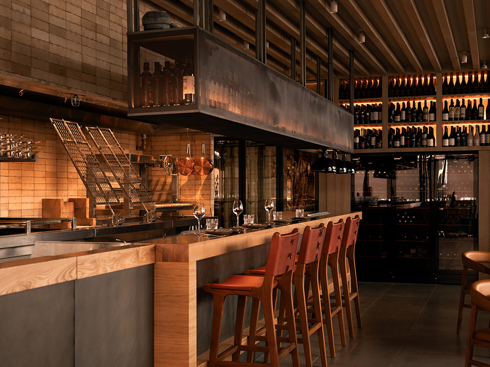 fireplace restaurant by hot design folks studio