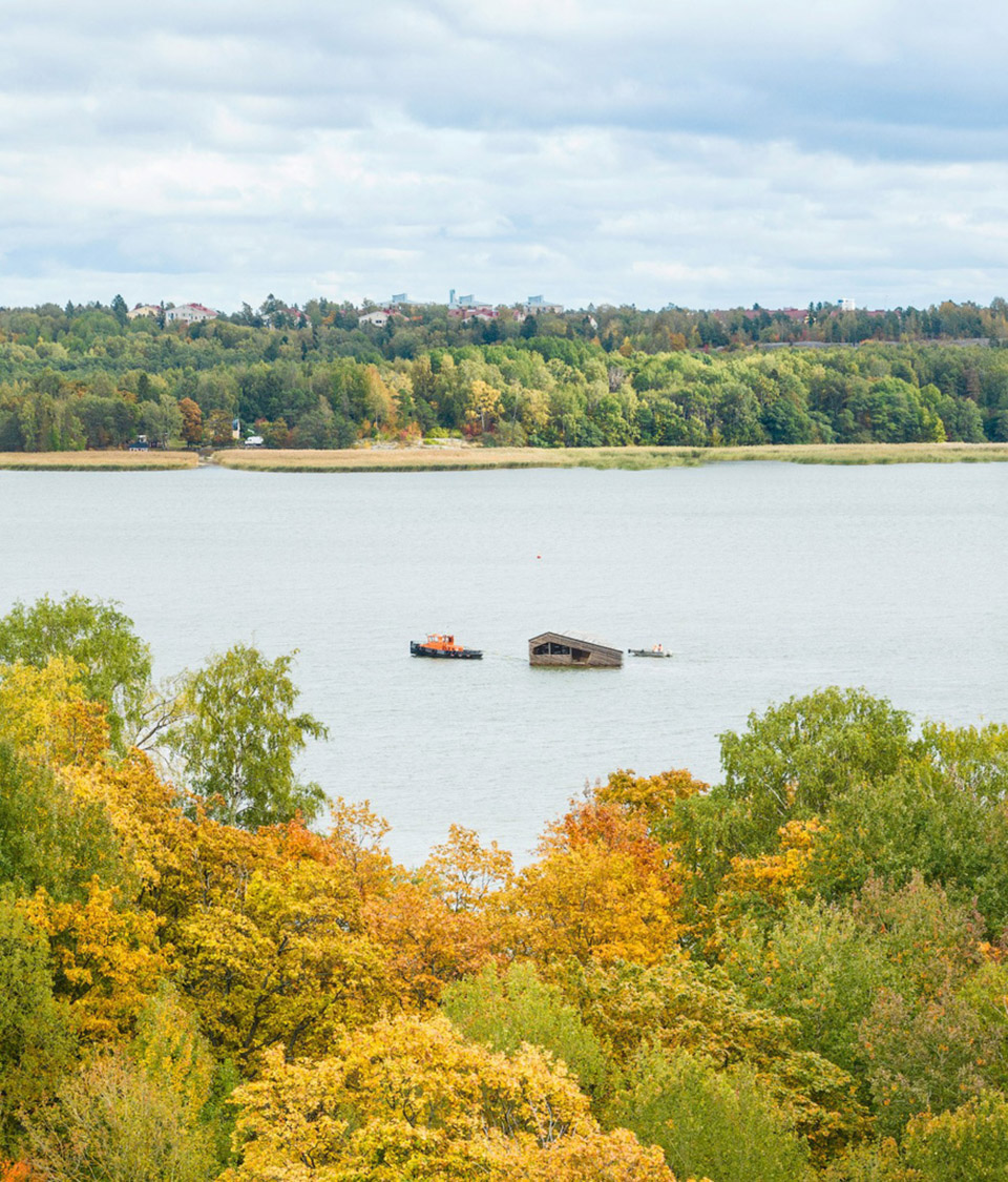 piilokoju floating birdwatching hideout by studio puisto architects
