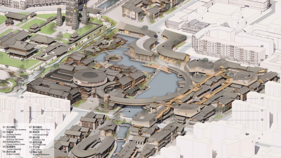 Regional Urban Renewal of Chengdu Pengzhou Longxing Temple Area by BIAD ASA