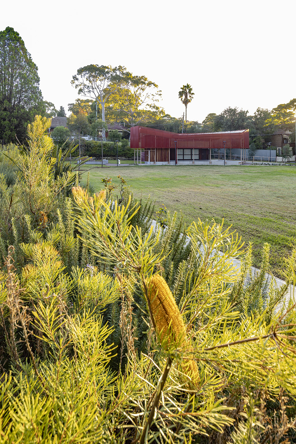 hurlstone memorial reserve community centre by sam crawford architects