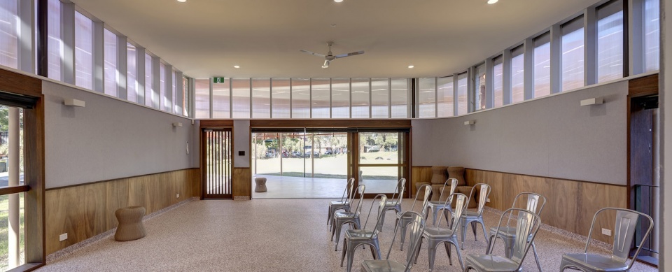 hurlstone memorial reserve community centre by sam crawford architects