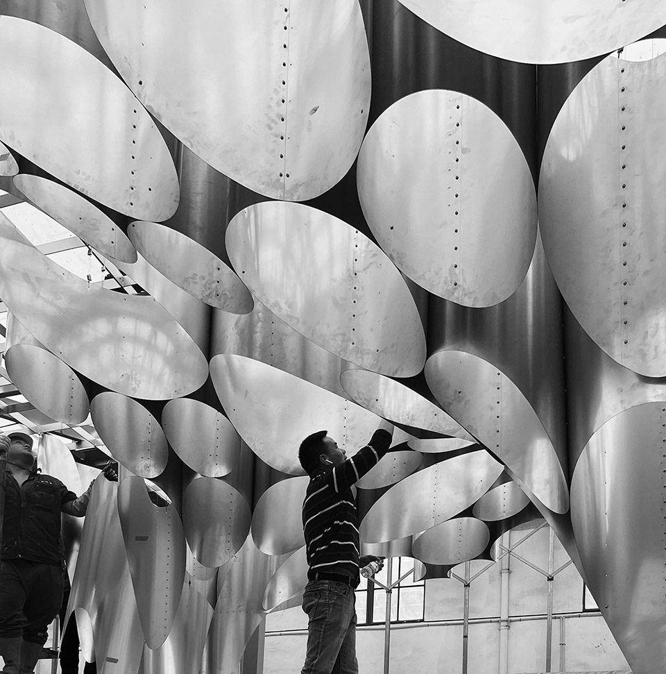 metal metal pavilion by atelier zeros ybl