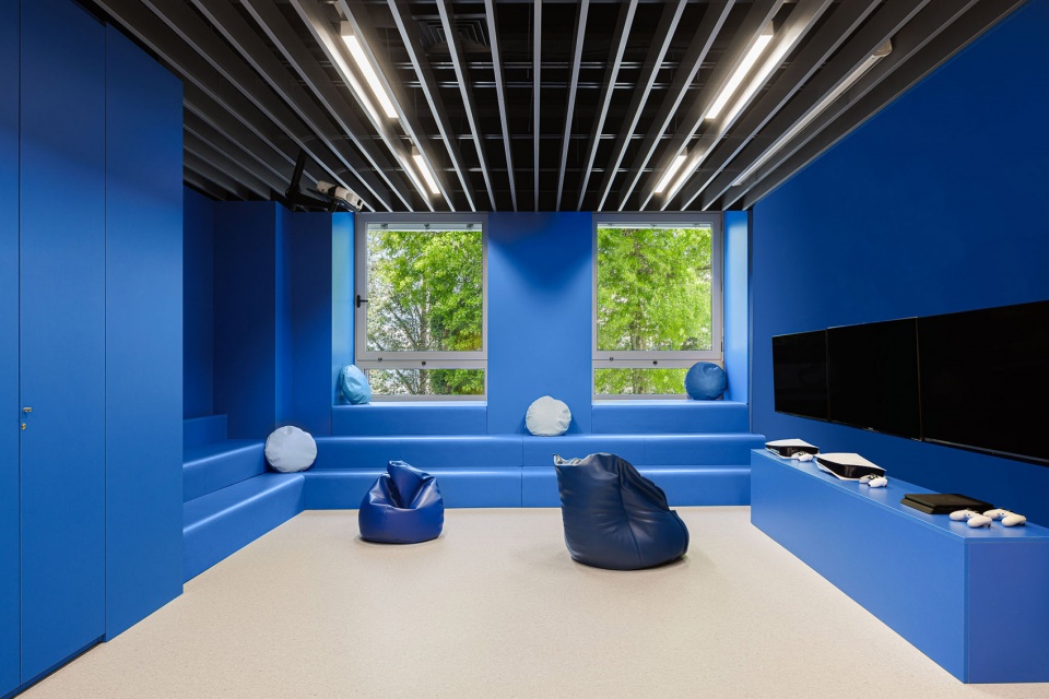 a colorful setting for the new pediatric ward of hos