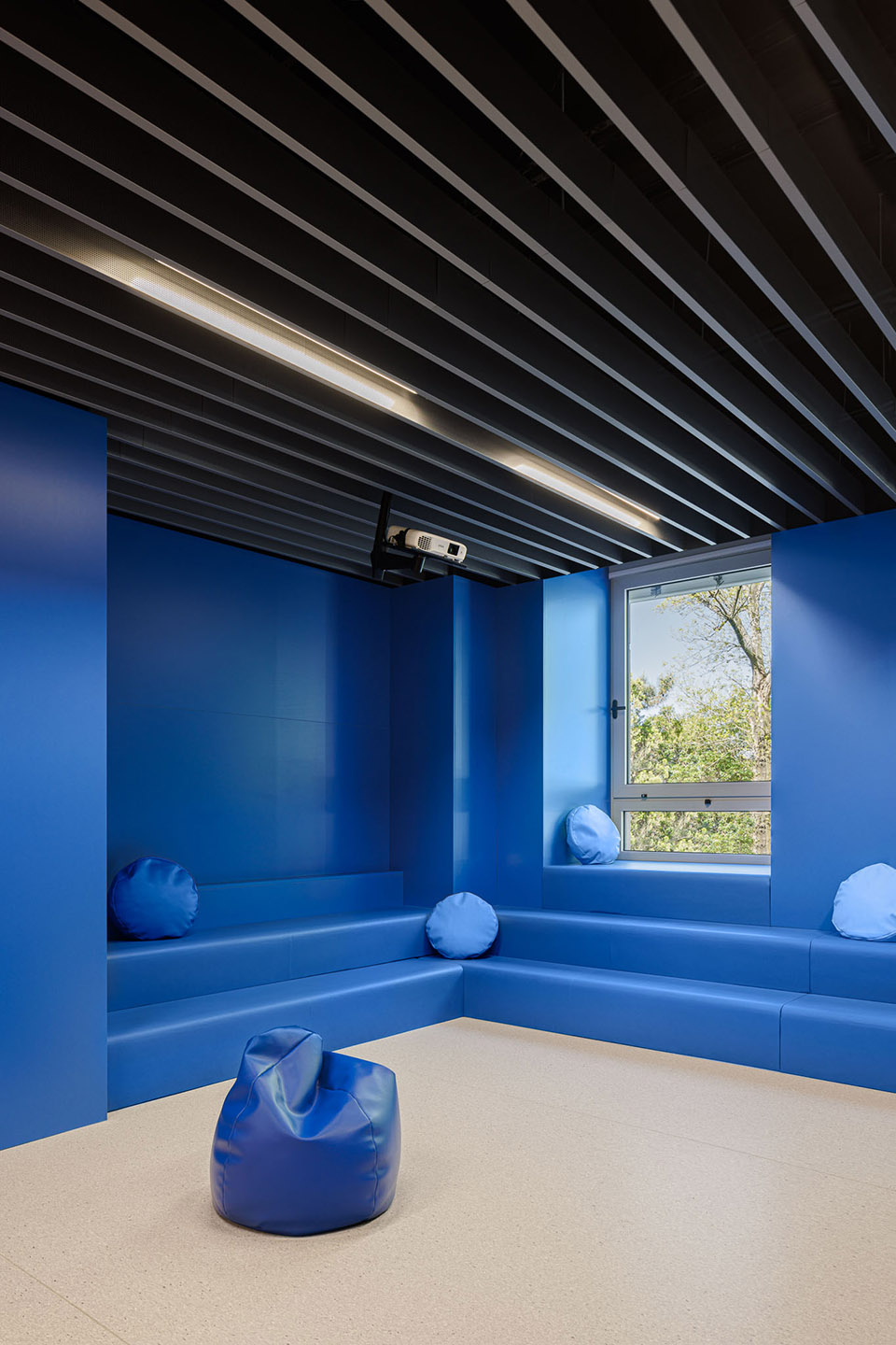 a colorful setting for the new pediatric ward of hos