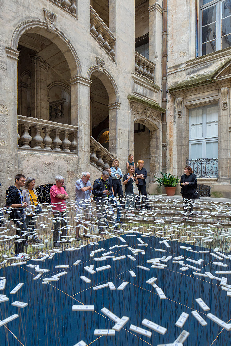 art installation from recycled covid 19 tests by subset