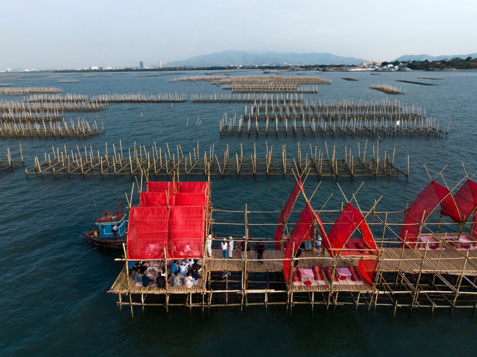 angsila oyster scaffolding pavilion by chat architects