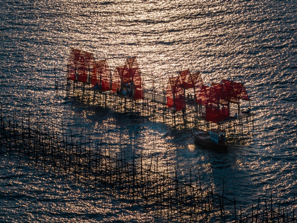 angsila oyster scaffolding pavilion by chat architects