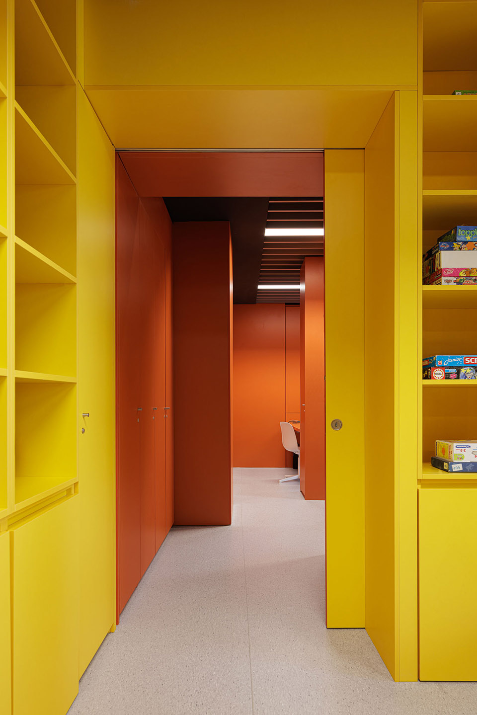 a colorful setting for the new pediatric ward of hos