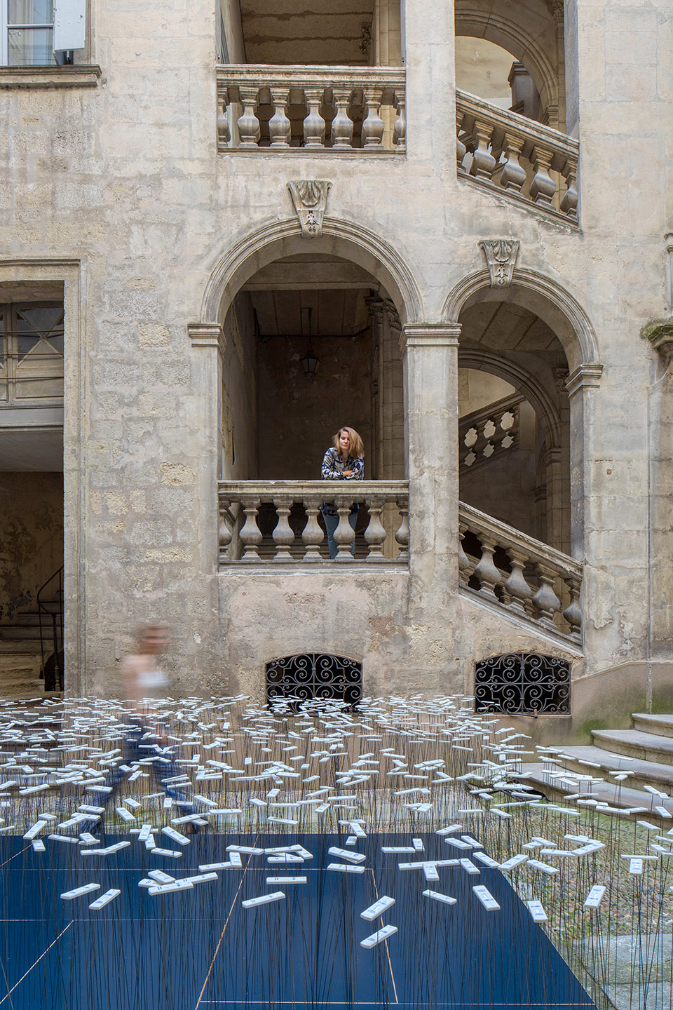 art installation from recycled covid 19 tests by subset