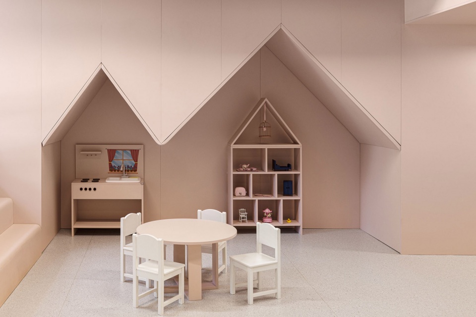 a colorful setting for the new pediatric ward of hos