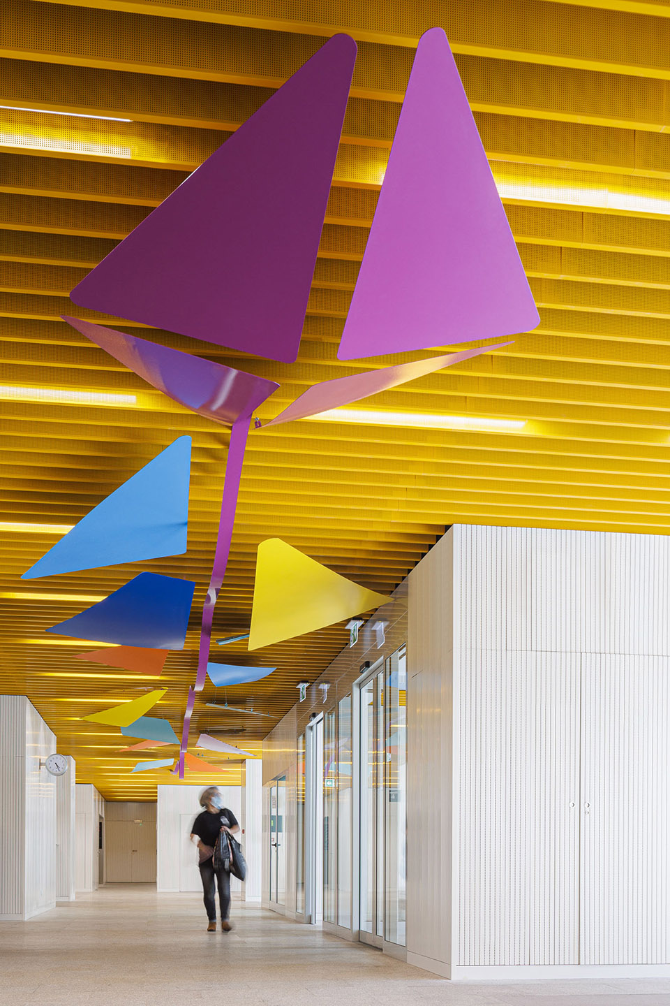 a colorful setting for the new pediatric ward of hos