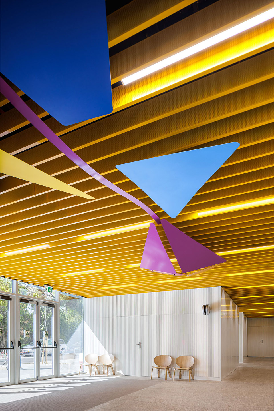 a colorful setting for the new pediatric ward of hos