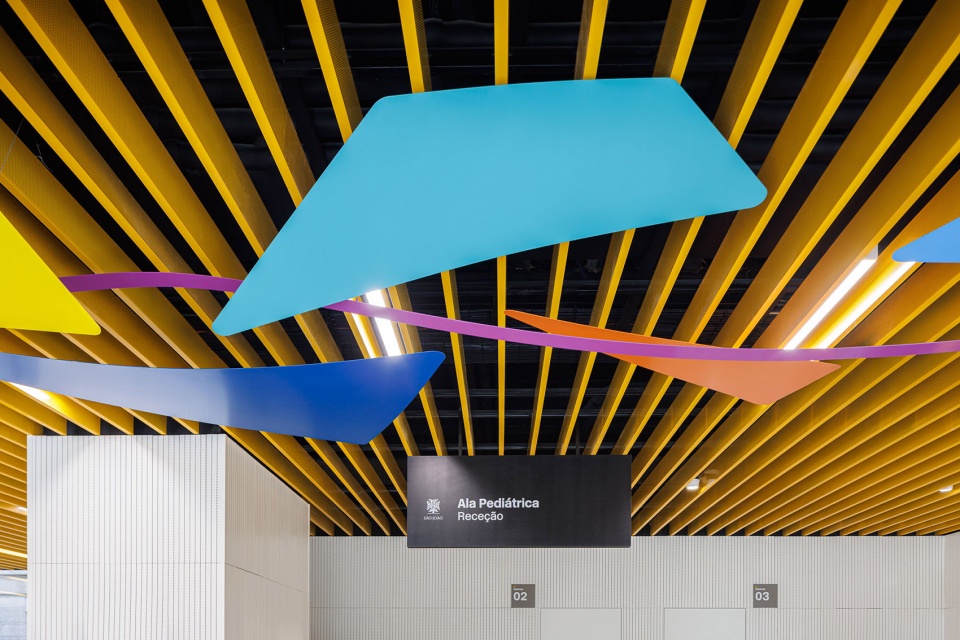 a colorful setting for the new pediatric ward of hos