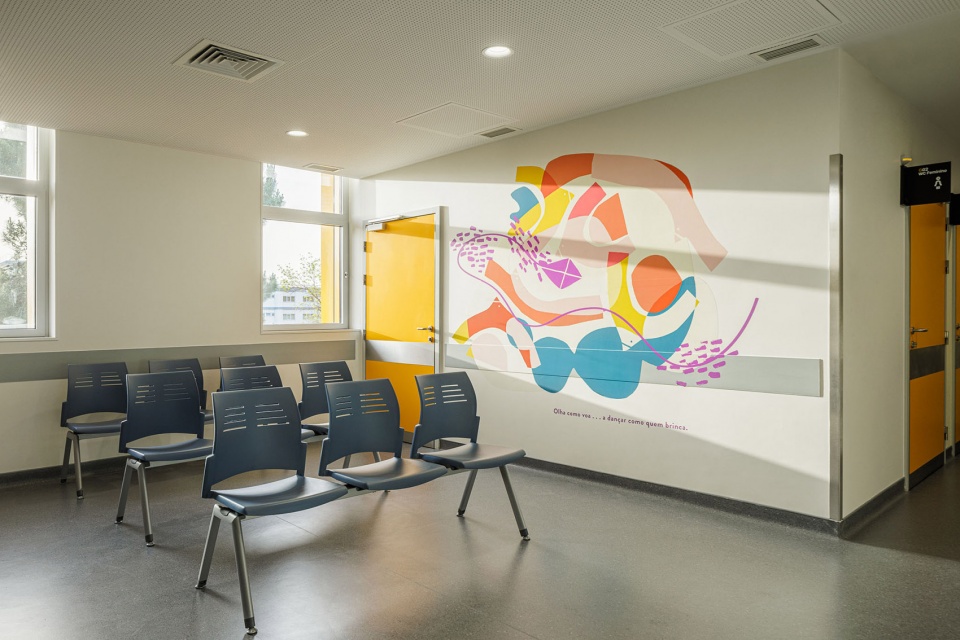 a colorful setting for the new pediatric ward of hos