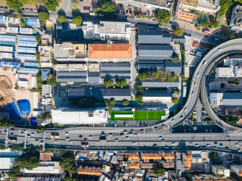 园区改造后的鸟瞰图Birds eye view of the park after renovation©杨毅衡