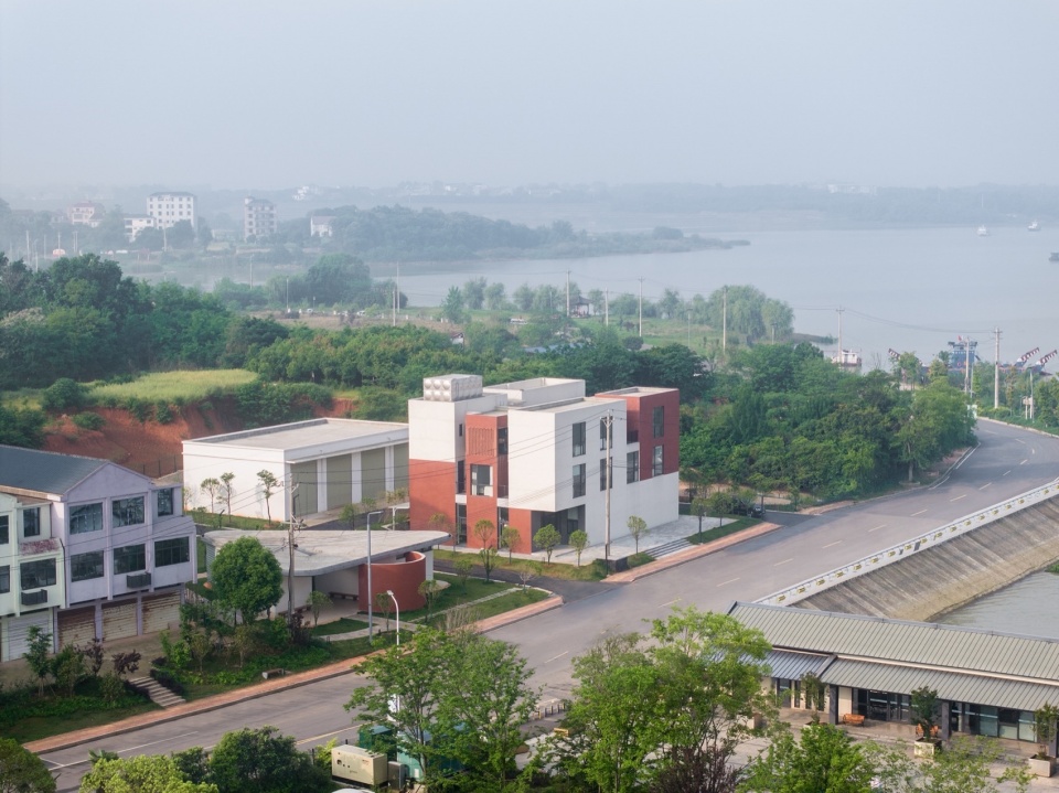 长岭渡口局部鸟瞰 auxiliary buildings of liangzi lake changling ferry by upa