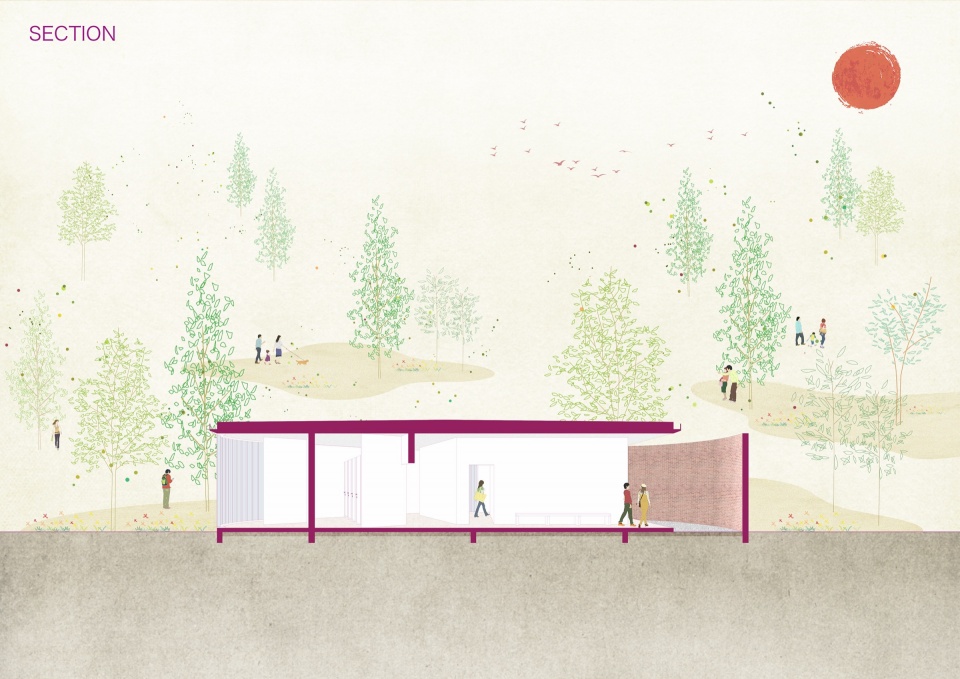 景观公厕 剖透 auxiliary buildings of liangzi lake changling ferry by upa