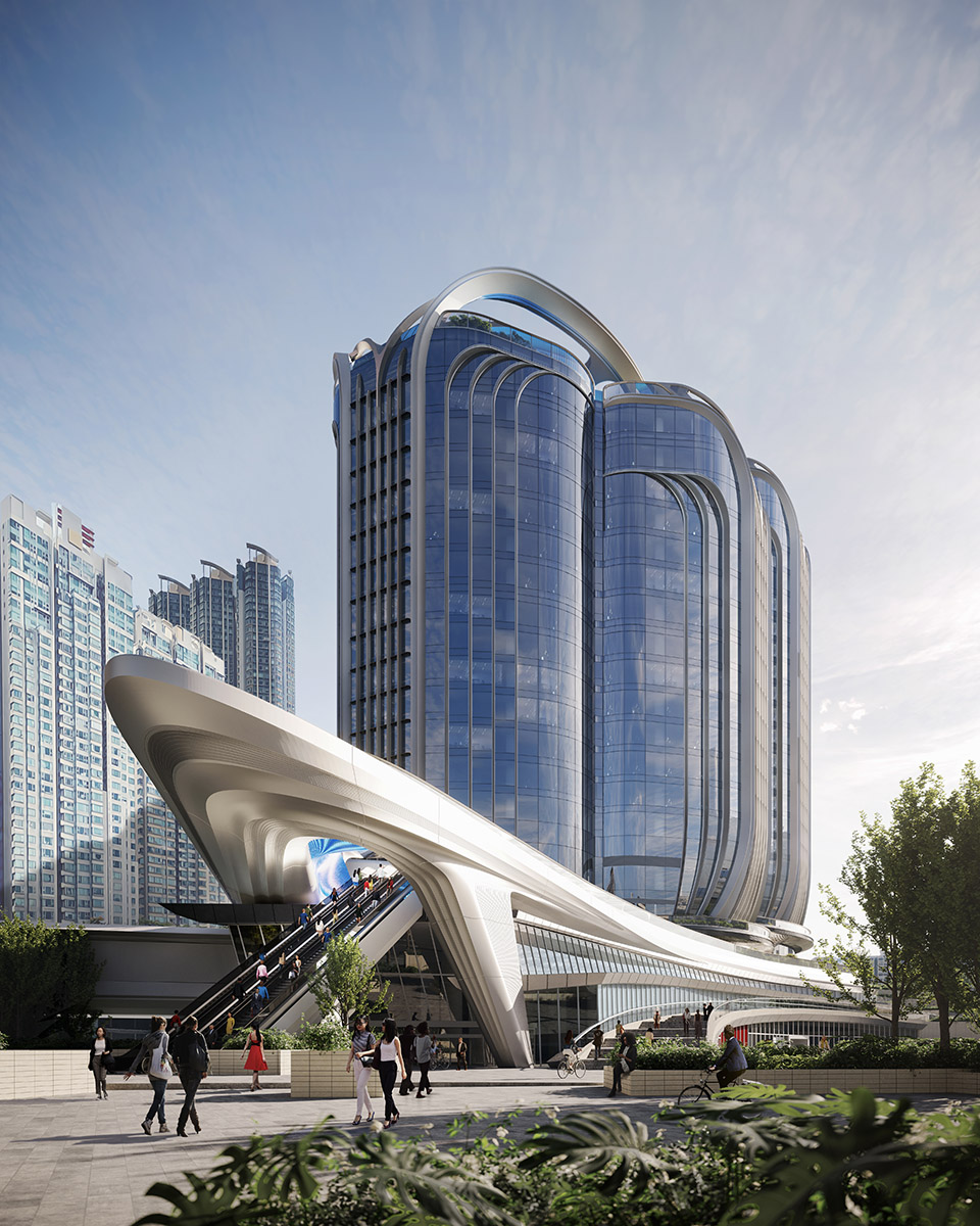 hong kongs high speed rail west kowloon terminus by zaha hadid