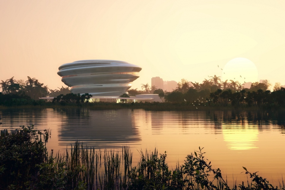 MAD Hainan Science and Technology Museum water view 1