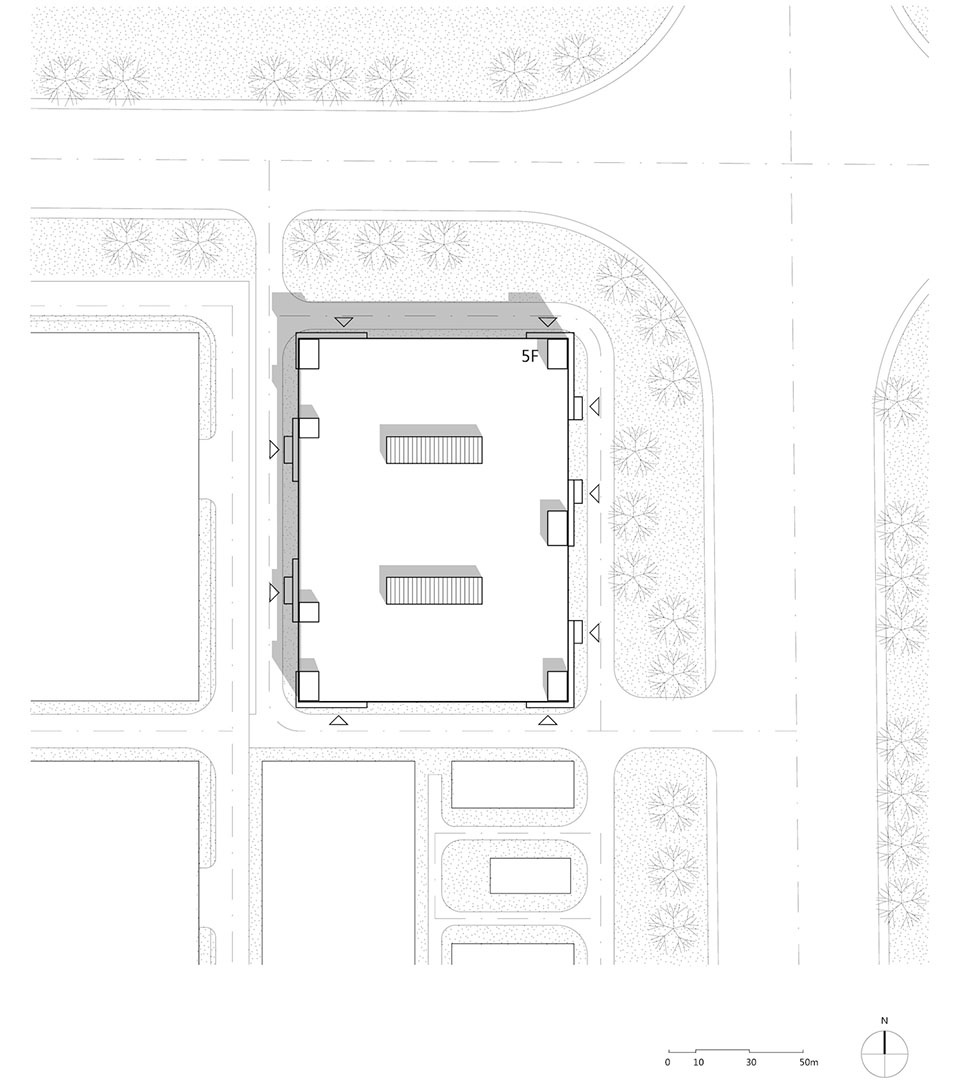 MAT 歌尔停车楼 总平面图 parking box goer optics parking building by mat office