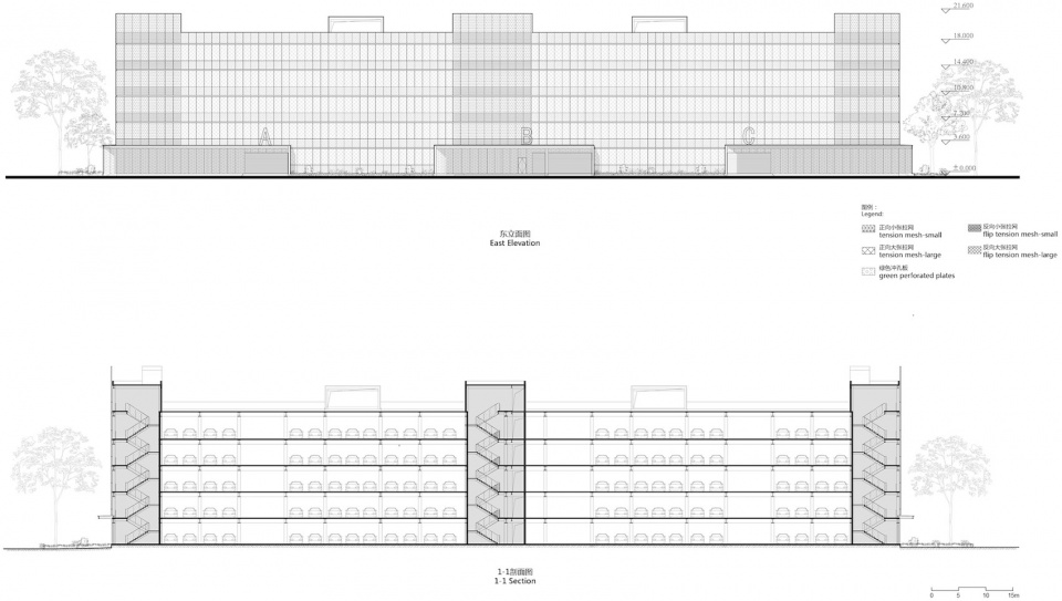 MAT 歌尔停车楼 立面和剖面图1 parking box goer optics parking building by mat office