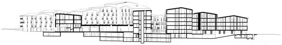 Section 1 剖面图 1 clos du bourg aigle urban renovation by lemanarc sa