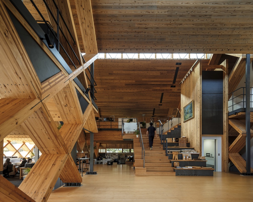 meiken lamwood corp head office by nks2 architects