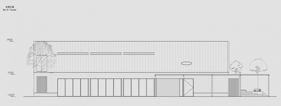 北侧立面 miho auditorium by xl design atelier