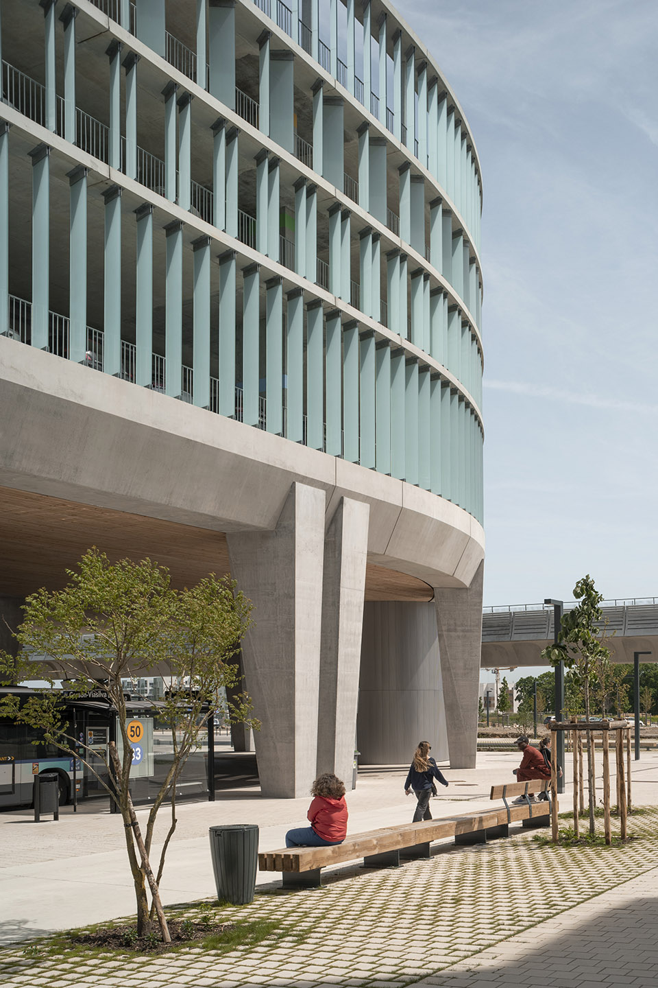 park and ride and bus station by ateliers o s architectes