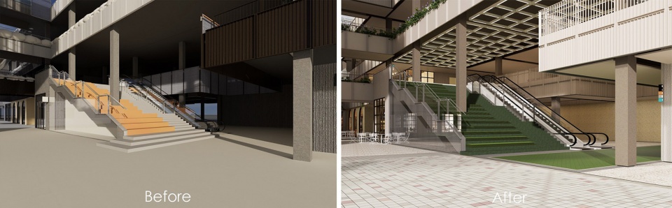 Columbia Circle Phase II Architectural Refinement Gray Space Interior and Guide System by XU Studio 拷贝
