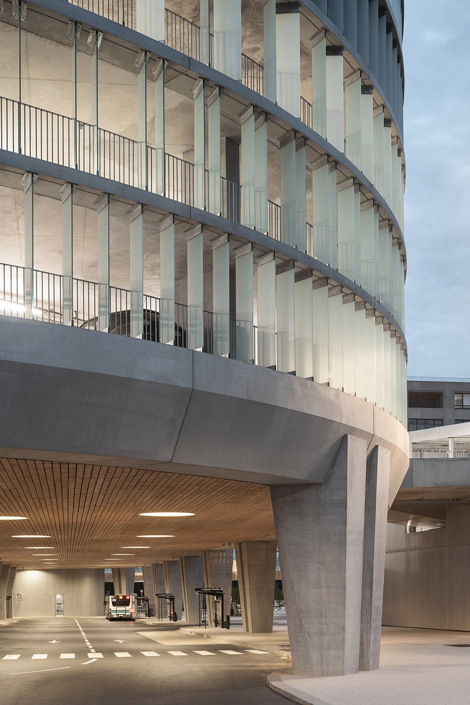 park and ride and bus station by ateliers o s architectes