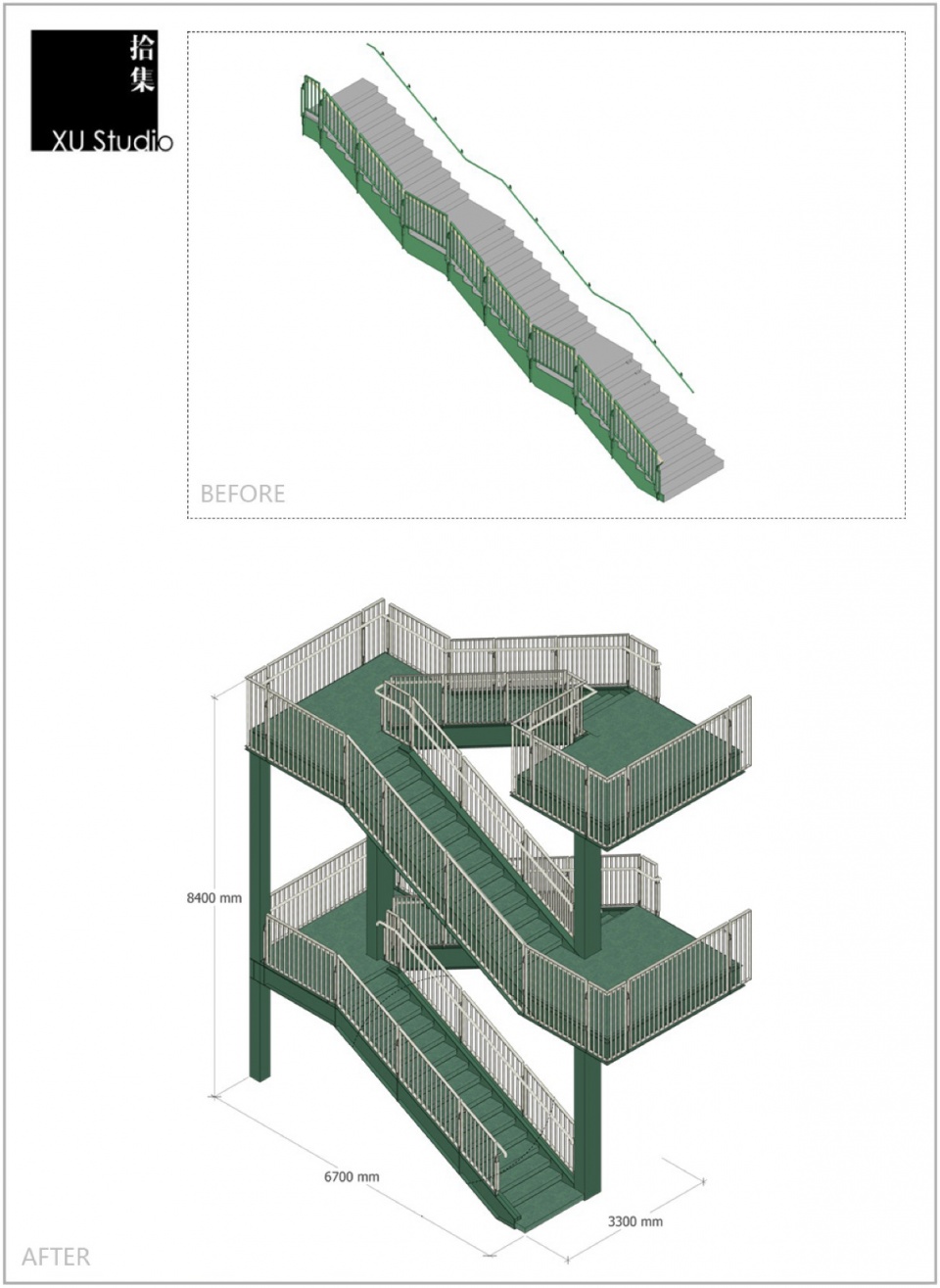 Columbia Circle Phase II Architectural Refinement Gray Space Interior and Guide System by XU Studio