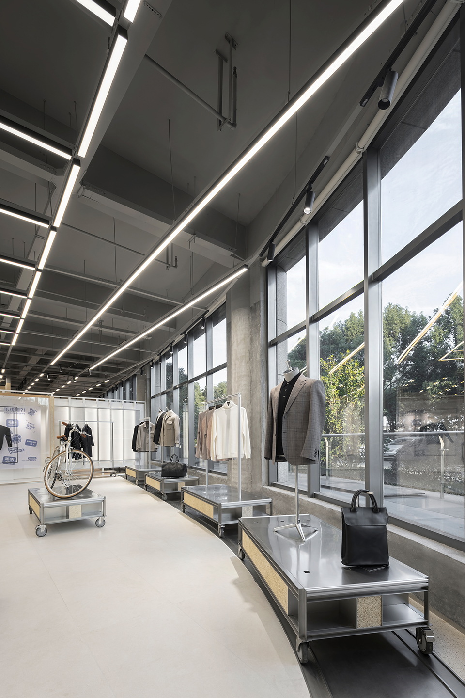 an experimental store featuring an editable display system by greater dog architects