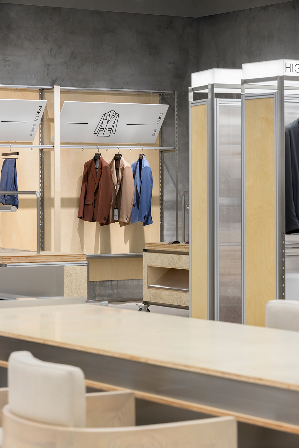 an experimental store featuring an editable display system by greater dog architects