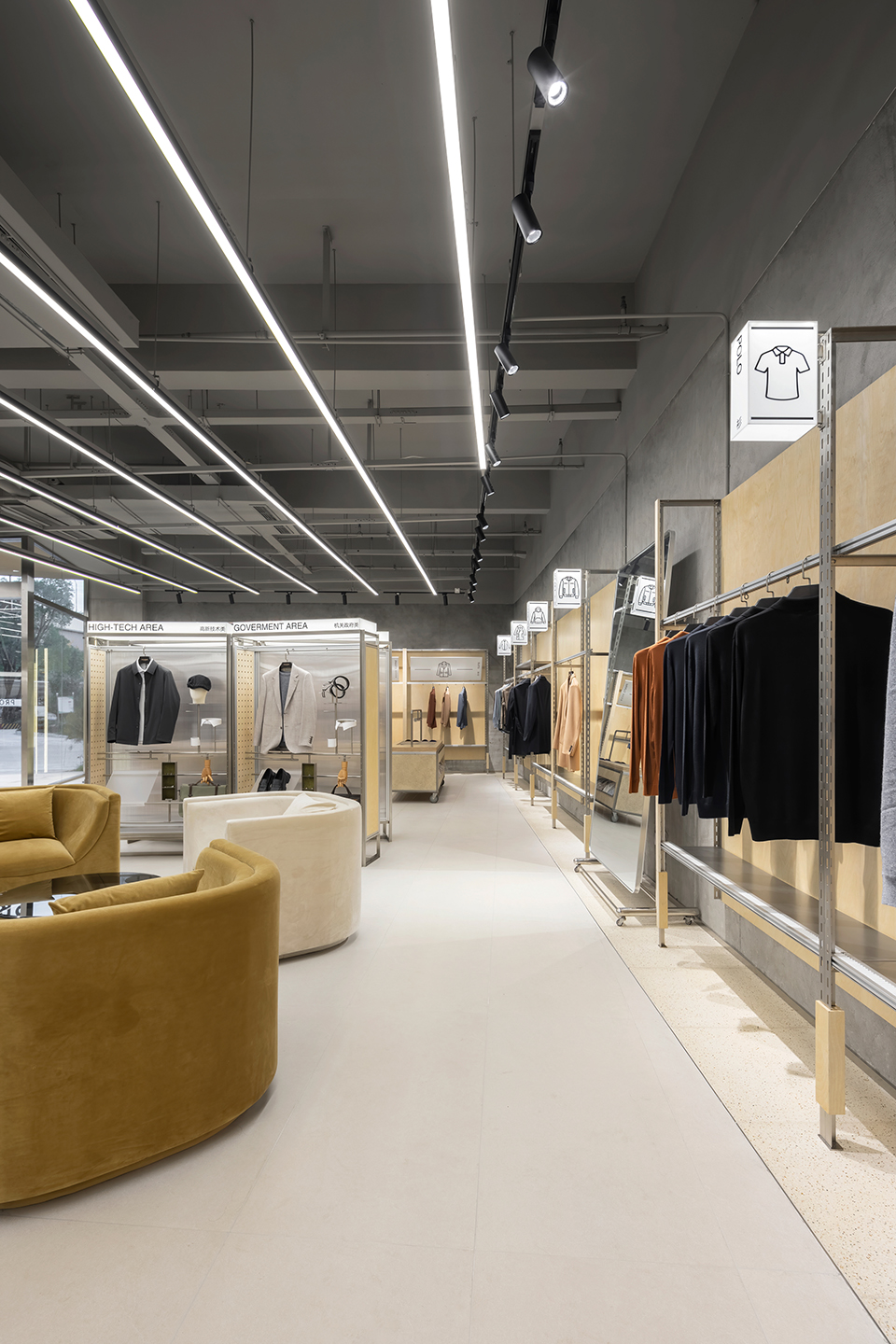 an experimental store featuring an editable display system by greater dog architects